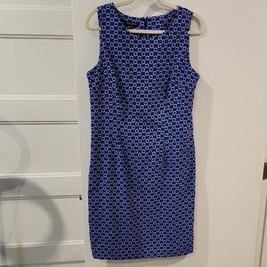 Mario Serrani Blue Sheath Sleeveless Dress